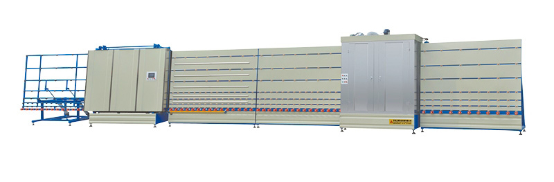 Vertical insulating glass flat-pressing production line